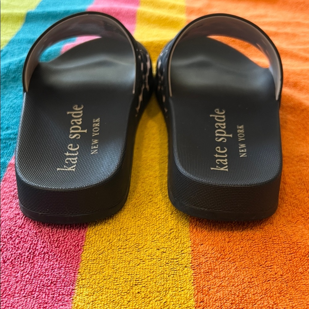 kate spade Navy and White Floral Slide Sandals - Picture 9 of 15